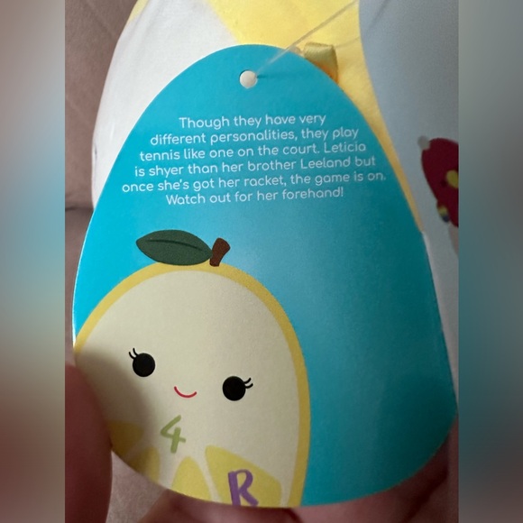 Kellytoy Leticia the 4ever Lemon Squishmallow Fruit Squad Plush Stuffed Toy 8” - Picture 12 of 13